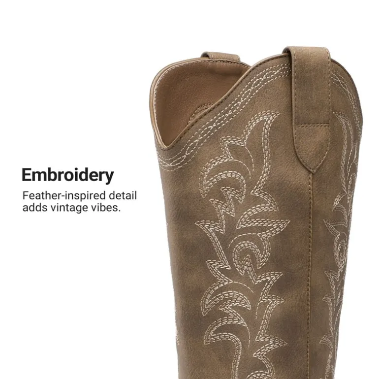 Women's Western Style Embroidered Cowboy Boots