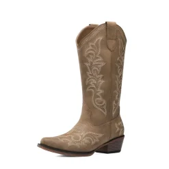 Women's Western Style Embroidered Cowboy Boots