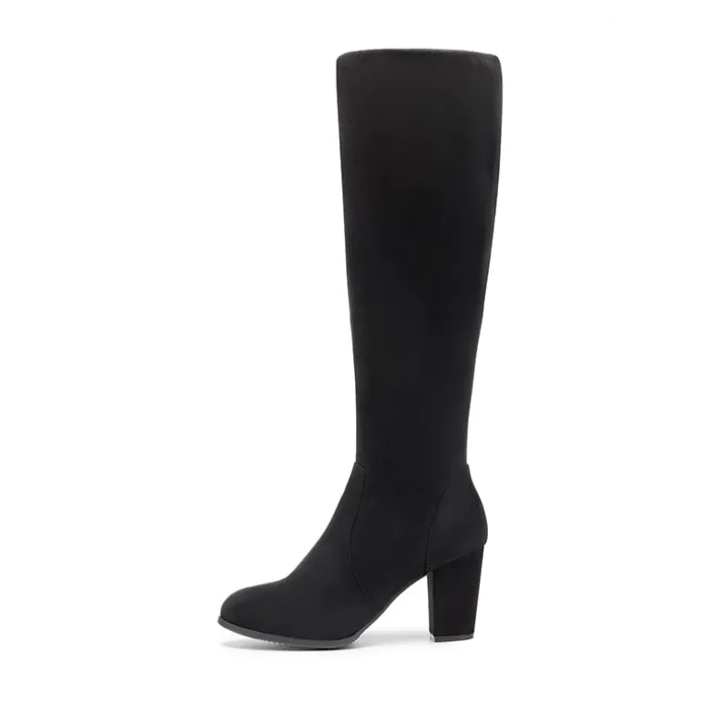 Women’s Wide-Calf Chunky Heel Knee-High Boots
