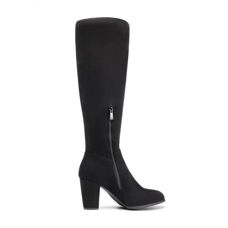 Women’s Wide-Calf Chunky Heel Knee-High Boots