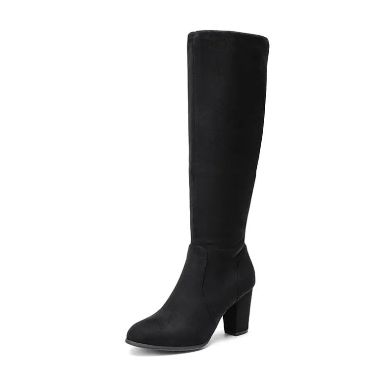 Women’s Wide-Calf Chunky Heel Knee-High Boots