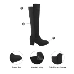 Women’s Wide-Calf Faux Suede Knee-High Boots