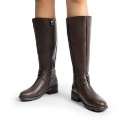 Women’s Wide-Calf Retro Knee-High Zipper Boots