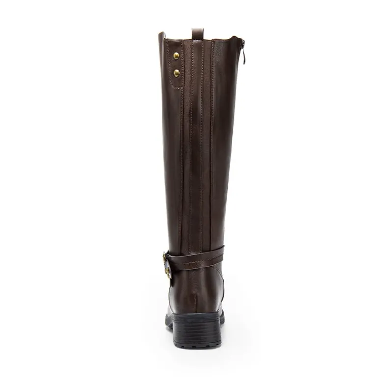 Women’s Wide-Calf Retro Knee-High Zipper Boots