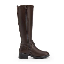 Women’s Wide-Calf Retro Knee-High Zipper Boots