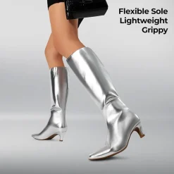 Women’s Wide-Calf Square-Toe Knee-High Boots