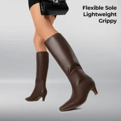 Women’s Wide-Calf Square-Toe Knee-High Boots