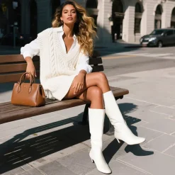 Women’s Wide-Calf Square-Toe Knee-High Boots