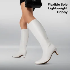 Women’s Wide-Calf Square-Toe Knee-High Boots