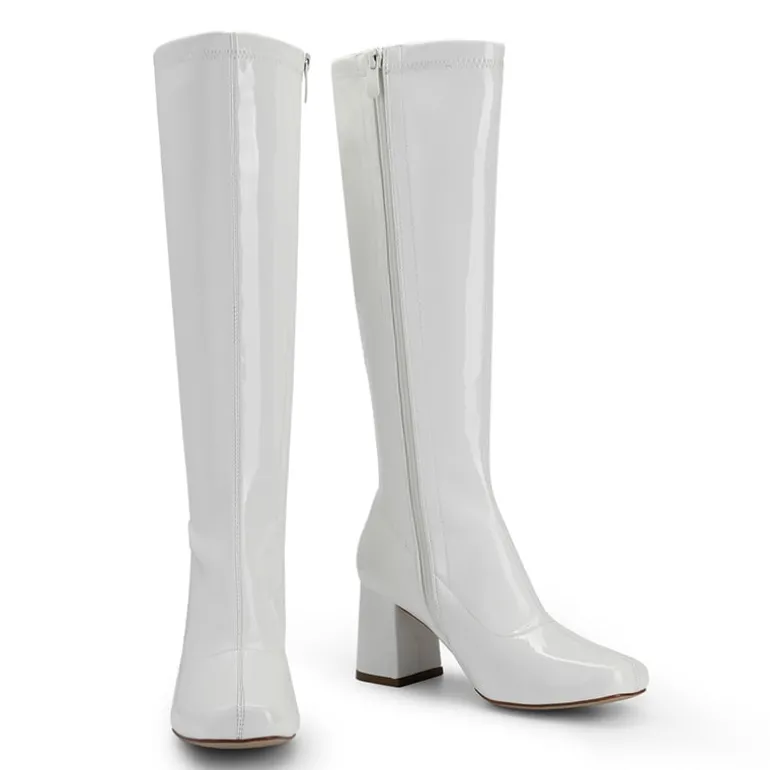 Women’s Wide-Calf Square-Toe Knee Boots