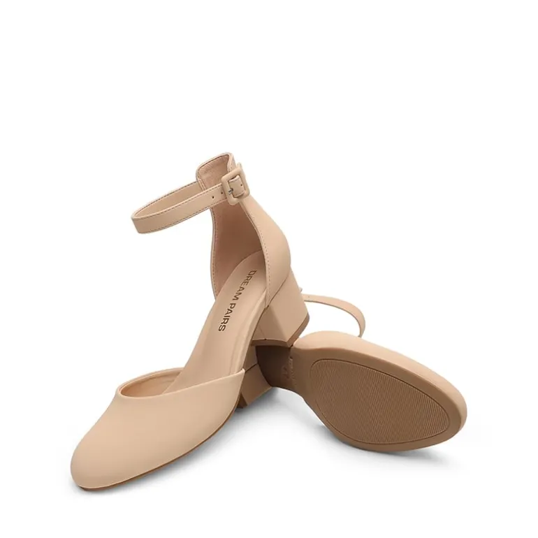 Women's Wide Fit D'Orsay Block Heel Pumps