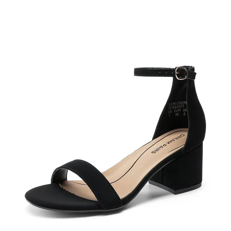 Women’s Wide-Toe Adjustable Buckle Low-Heel Sandals