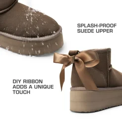 Women’s Wide Toe Platform Mini Snow Boots
