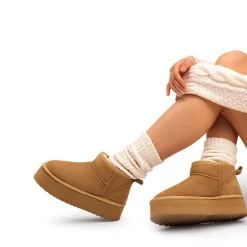 Women’s Wide Toe Platform Mini Snow Boots