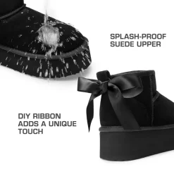 Women’s Wide Toe Platform Mini Snow Boots