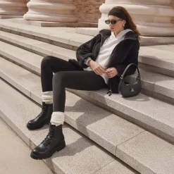 Women’s Wide Width Lace-Up Platform Combat Boots
