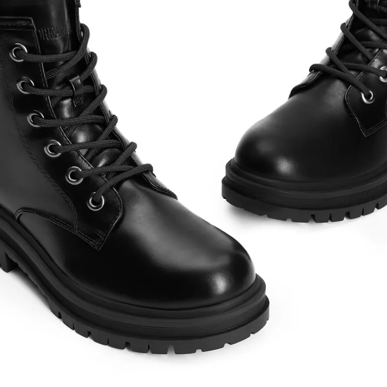 Women’s Wide Width Lace-Up Platform Combat Boots