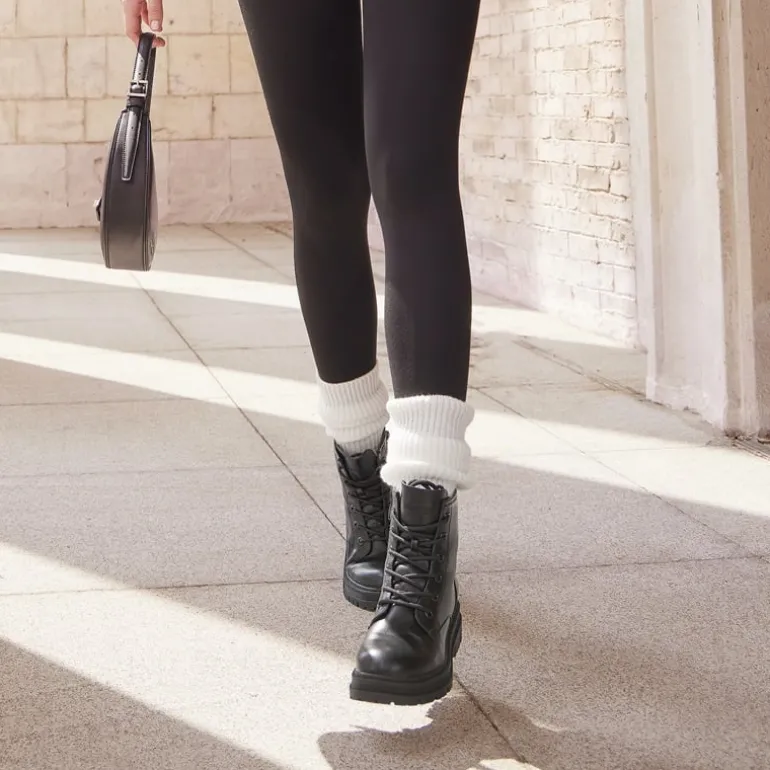 Women’s Wide Width Lace-Up Platform Combat Boots