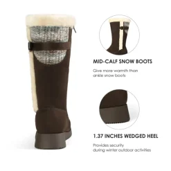 Women's Winter Fur Lined Mid Calf Snow Boots
