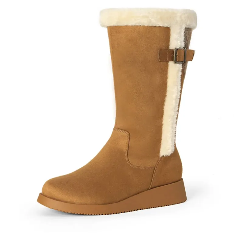 Women's Winter Fur Lined Mid Calf Snow Boots