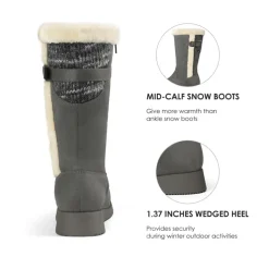 Women's Winter Fur Lined Mid Calf Snow Boots
