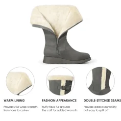 Women's Winter Fur Lined Mid Calf Snow Boots