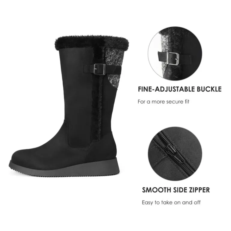 Women's Winter Fur Lined Mid Calf Snow Boots