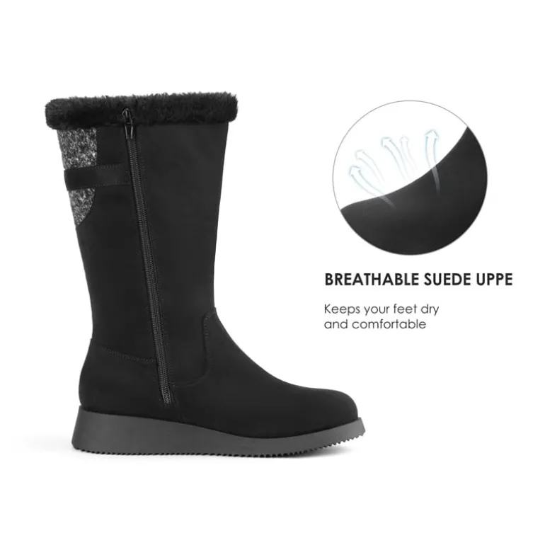 Women's Winter Fur Lined Mid Calf Snow Boots