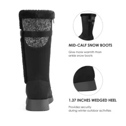 Women's Winter Fur Lined Mid Calf Snow Boots