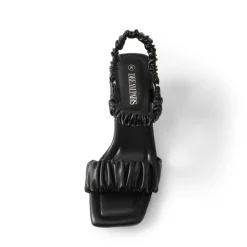 [Wonder Cloud] Aphrodite Ruched Square Toe Kitten Heel Sandals