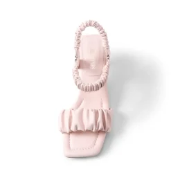 [Wonder Cloud] Aphrodite Ruched Square Toe Kitten Heel Sandals