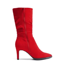 Wrinkle Design Pointed Toe Mid Calf Boots