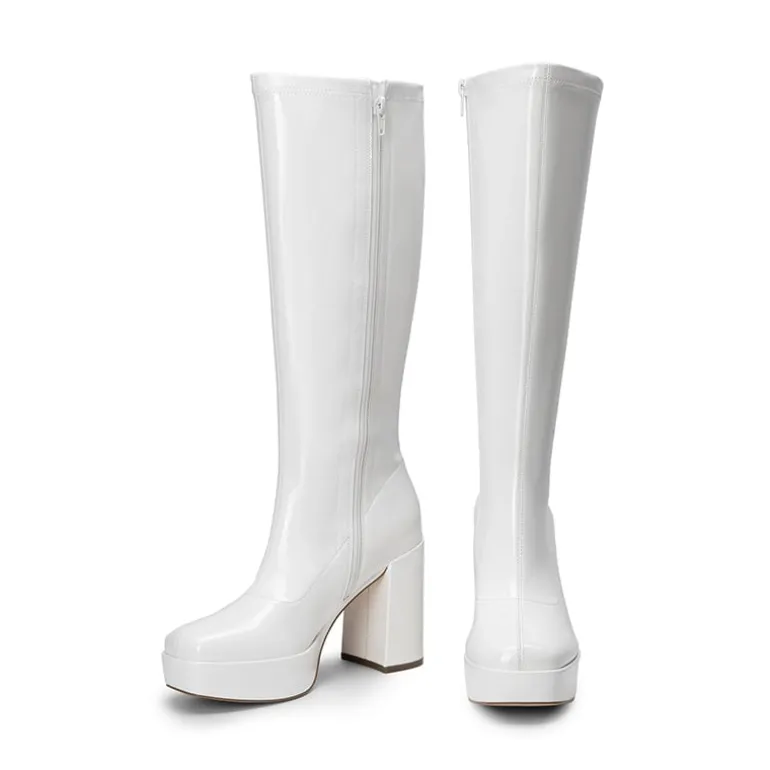 Y2K-inspired Knee-high Platform Gogo Boots