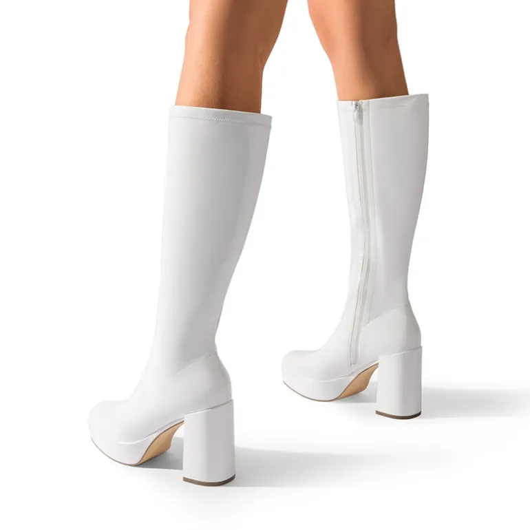Y2K-inspired Knee-high Platform Gogo Boots
