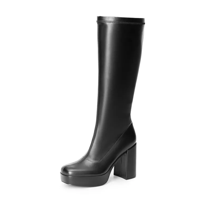 Y2K-inspired Knee-high Platform Gogo Boots