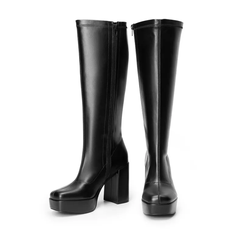 Y2K-inspired Knee-high Platform Gogo Boots