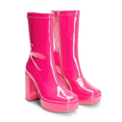 Y2K Square Toe Platform Mid-calf Boots