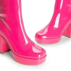 Y2K Square Toe Platform Mid-calf Boots