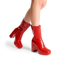Y2K Square Toe Platform Mid-calf Boots