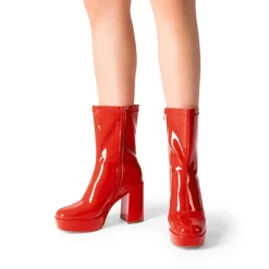 Y2K Square Toe Platform Mid-calf Boots