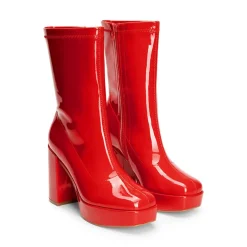 Y2K Square Toe Platform Mid-calf Boots