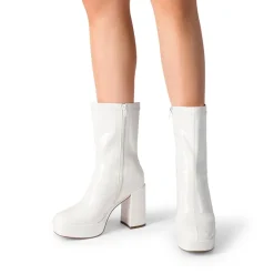 Y2K Square Toe Platform Mid-calf Boots