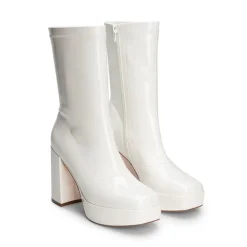 Y2K Square Toe Platform Mid-calf Boots