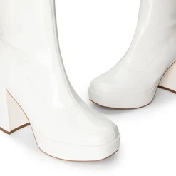 Y2K Square Toe Platform Mid-calf Boots