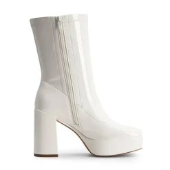 Y2K Square Toe Platform Mid-calf Boots