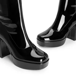 Y2K Square Toe Platform Mid-calf Boots