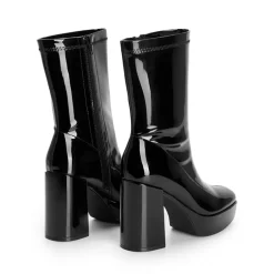 Y2K Square Toe Platform Mid-calf Boots
