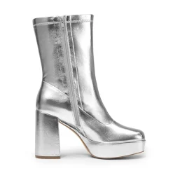 Y2K Square Toe Platform Mid-calf Boots