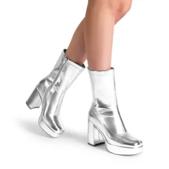 Y2K Square Toe Platform Mid-calf Boots